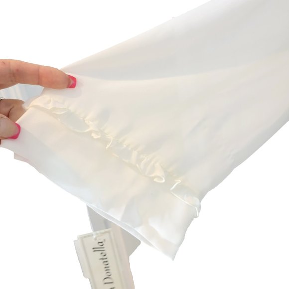 💕 New Vintage White Floral Embroidered Linea Donatella Slip Chemise & Robe Set - Picture 12 of 15